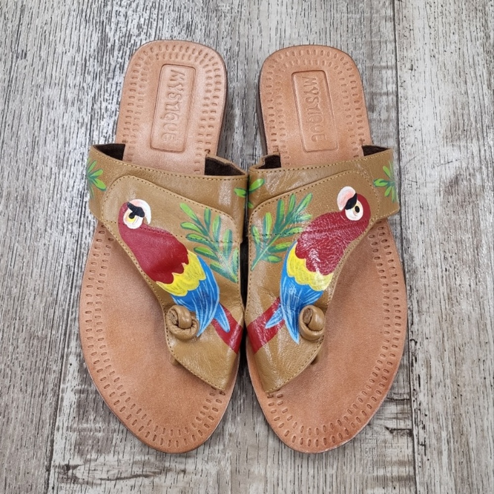 NEW- Mystique Hand Painted Leather Sandals